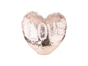 COVER PARA COJIN DE CORAZON CON  LENTEJUELAS CHAMPAGNE Y BLANCO