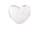 COVER PARA COJIN DE CORAZON CON  LENTEJUELAS CHAMPAGNE Y BLANCO