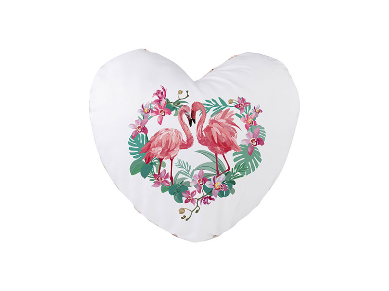 COVER PARA COJIN DE CORAZON CON  LENTEJUELAS CHAMPAGNE Y BLANCO
