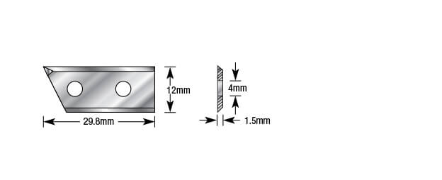 CUCHILLAS  PARA CORTES DE GRABADO 29.8X12X1.5MM
