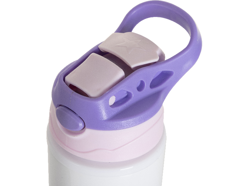 TERMOS ALUMINO BLANCO CON TAPA ROSADO/MORADO 17onz