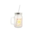MASON JAR FROSTED CON SORBETE  8*13CM SUBLIMACION(Cja 36)