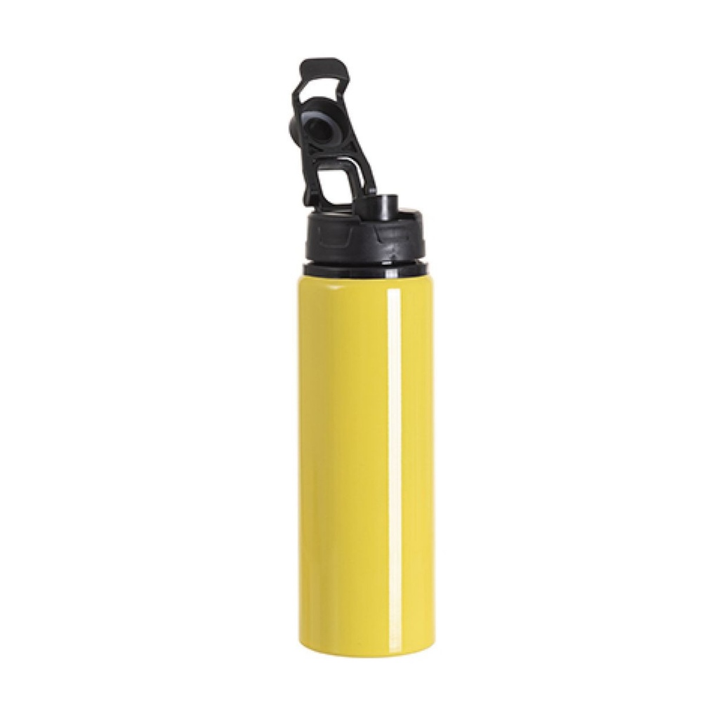 Botella de Aluminio Amarillo con Tapa Negra 750ML (C-50)