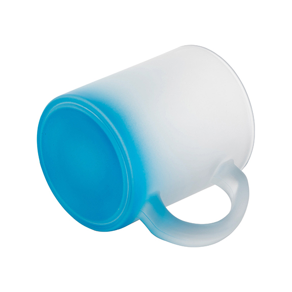 TAZA FROSTED AZUL CLARO DEGRADADO 11ONZ SUBLIMACION
