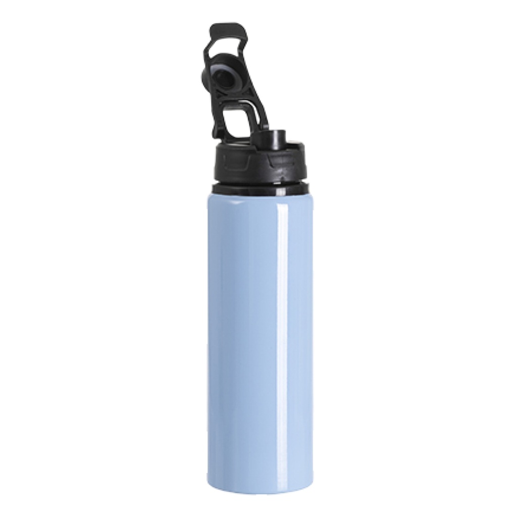 Botella de Aluminio Azul Claro con Tapa Negra 750ML (C-50)