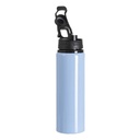 Botella de Aluminio Azul Claro con Tapa Negra 750ML (C-50)