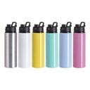 Botella de Aluminio Blanco con Tapa Negra 750ML (C-50)