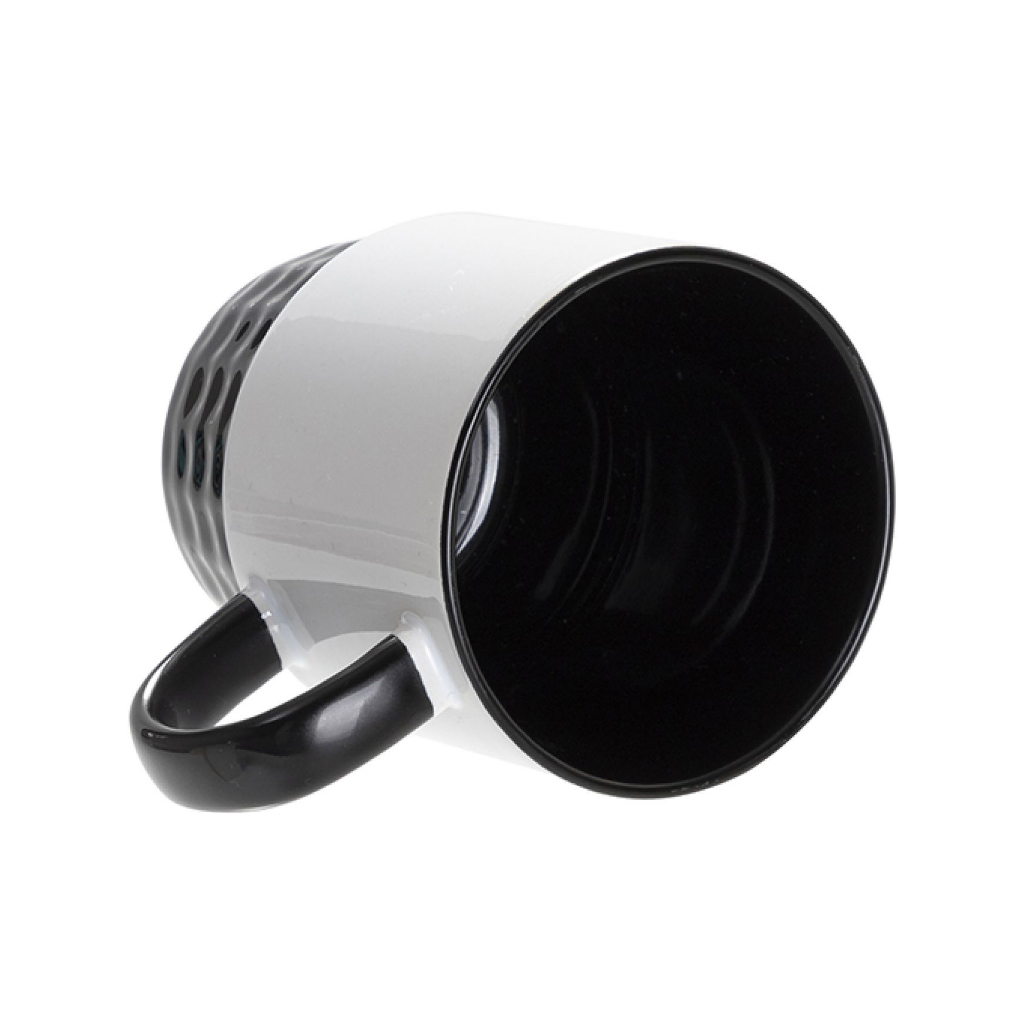 TAZA BLANCA APILABLE INTERIOR Y ASA NEGRO 10onz