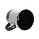 TAZA BLANCA APILABLE INTERIOR Y ASA NEGRO 10onz