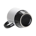 TAZA BLANCA APILABLE INTERIOR Y ASA NEGRO 10onz