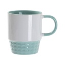 TAZA BLANCA APILABLE INTERIOR Y ASA VERDE CLARO 10onz