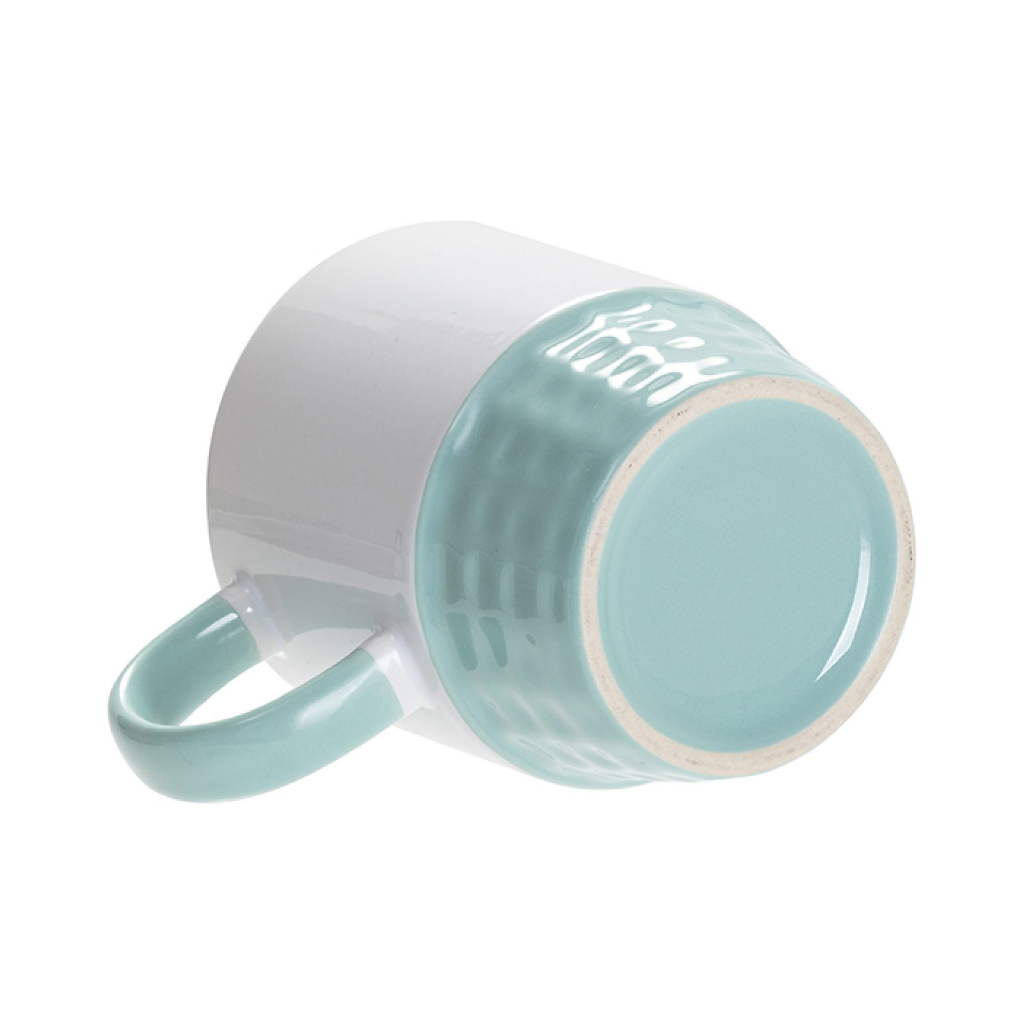 TAZA BLANCA APILABLE INTERIOR Y ASA VERDE CLARO 10onz