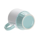 TAZA BLANCA APILABLE INTERIOR Y ASA VERDE CLARO 10onz