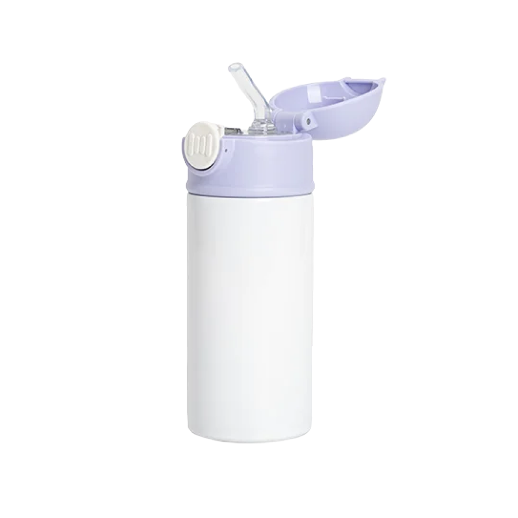 Termos Blanco con Tapa Morada y Sorbete - 12oz/360mL (C-25)