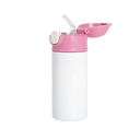 Termos Blanco con Tapa Rosada y Sorbete - 12oz/360mL (C-25)
