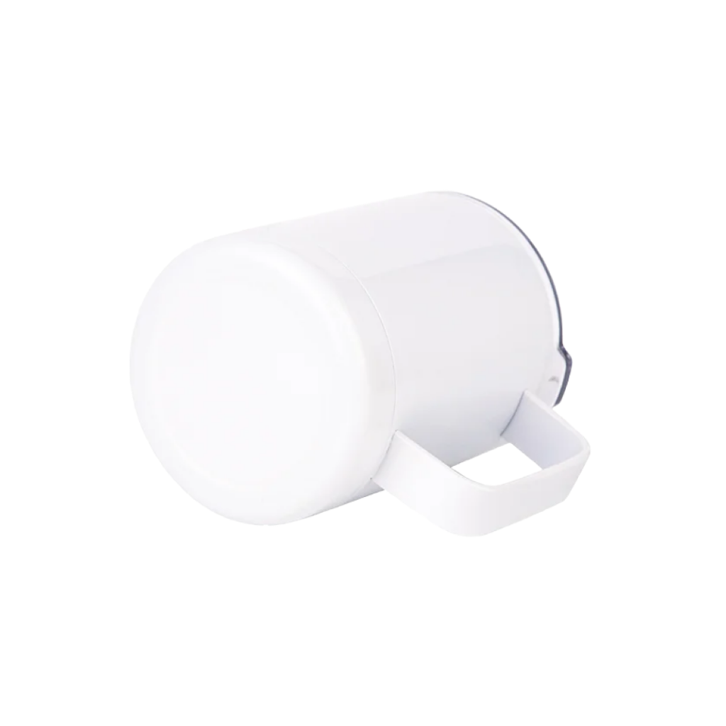 Vaso Blanco Acero Inoxidable con Tapa - 12oz / 360mL