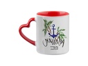 TAZAS BLANCAS EN FORMA DE CORAZON  ROJOS SUBLIMACION  11ONZ (Cajas 36 und)