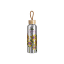 Botella Sublimacion Aluminio Silver con Tapa de Bambu - 22oz/650ml