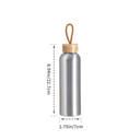Botella Sublimacion Aluminio Silver con Tapa de Bambu - 22oz/650ml