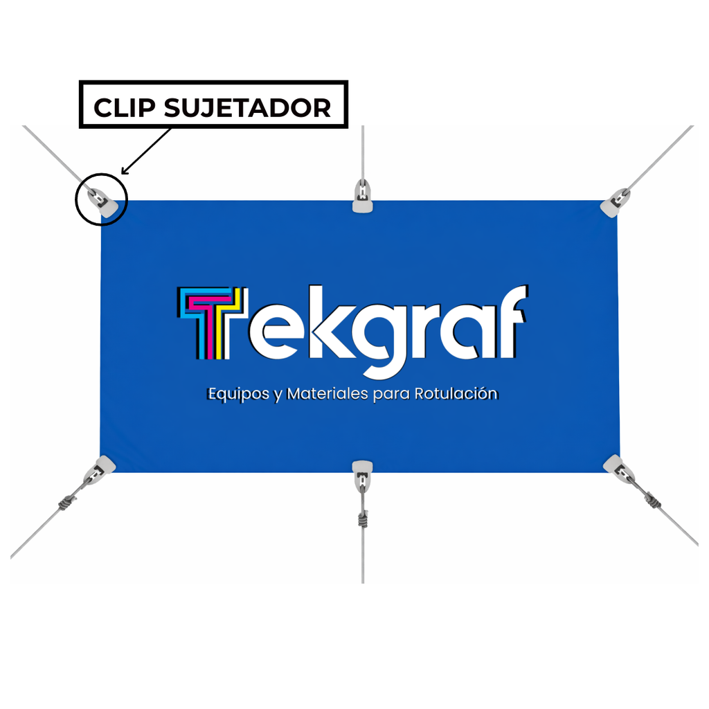 Clip Plastico Negro Extra Fuerte para Banner - 10/paq. (Max. 5mm & 75kg)