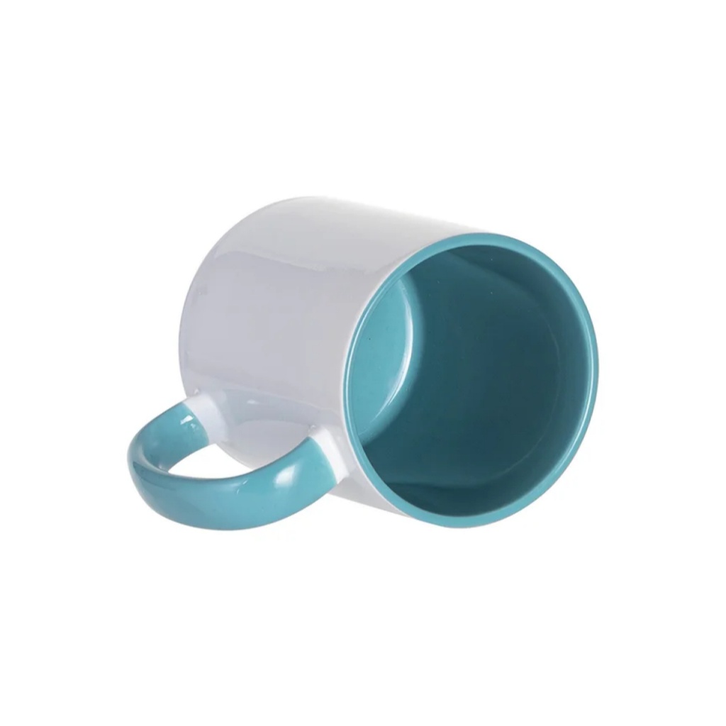 Tazas Blancas Interior y Asa Azul Lago 11oz (C-48)
