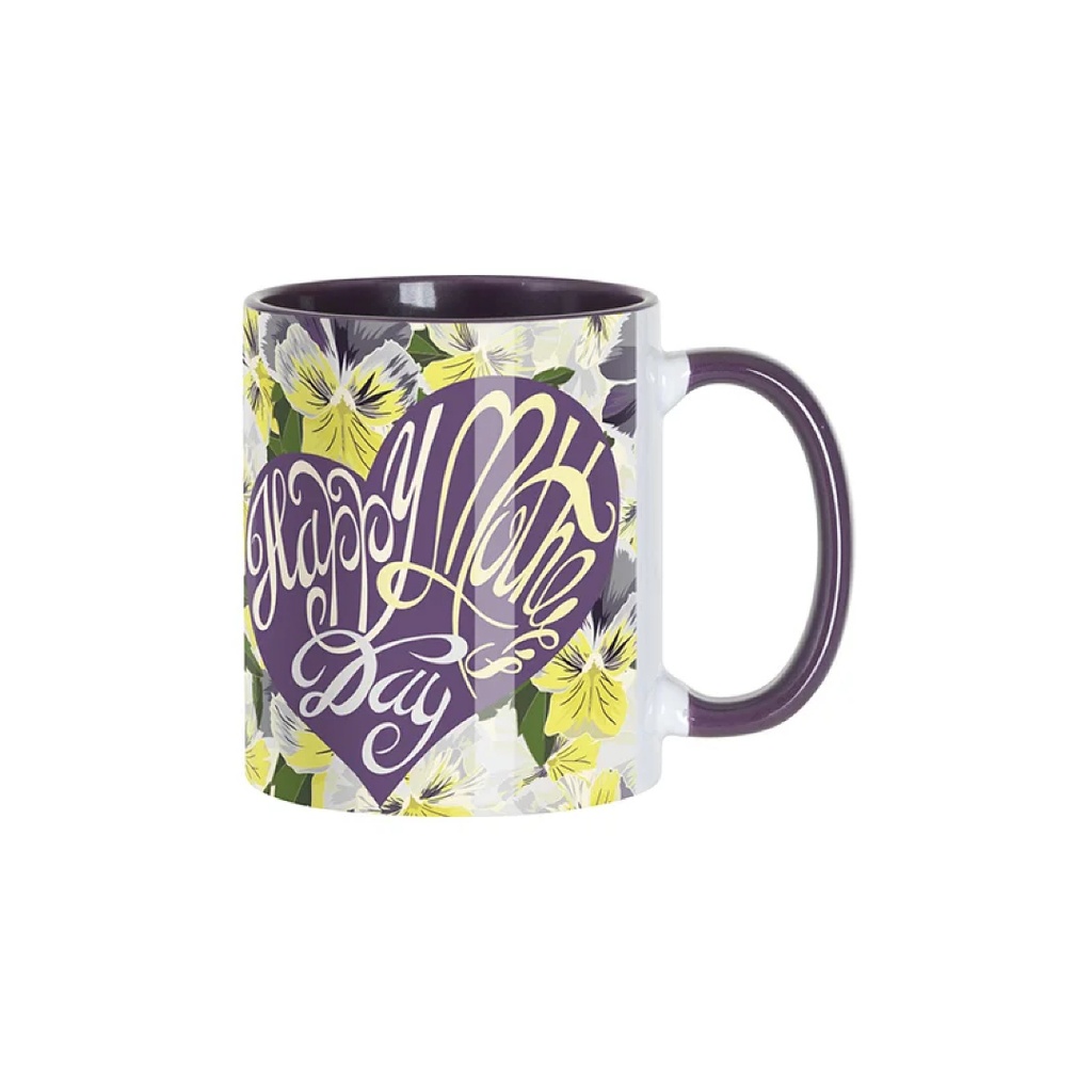 Tazas Blancas Interior y Asa Morado 11oz (C-48)