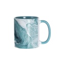 Tazas Blancas Interior y Asa Azul Lago 11oz (C-48)