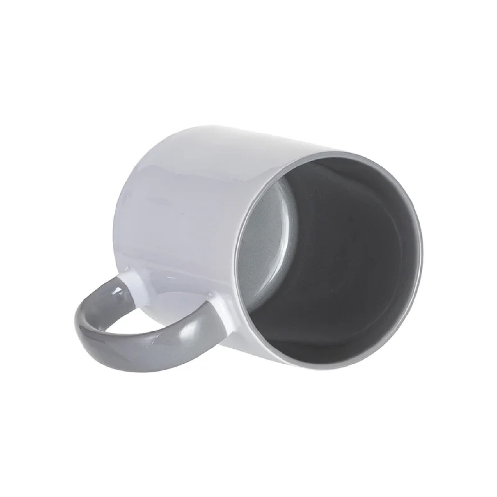 Tazas Blancas Interior y Asa Gris 11oz (C-48)