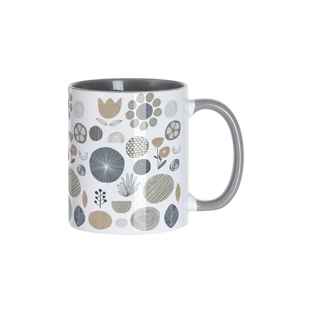 Tazas Blancas Interior y Asa Gris 11oz (C-48)