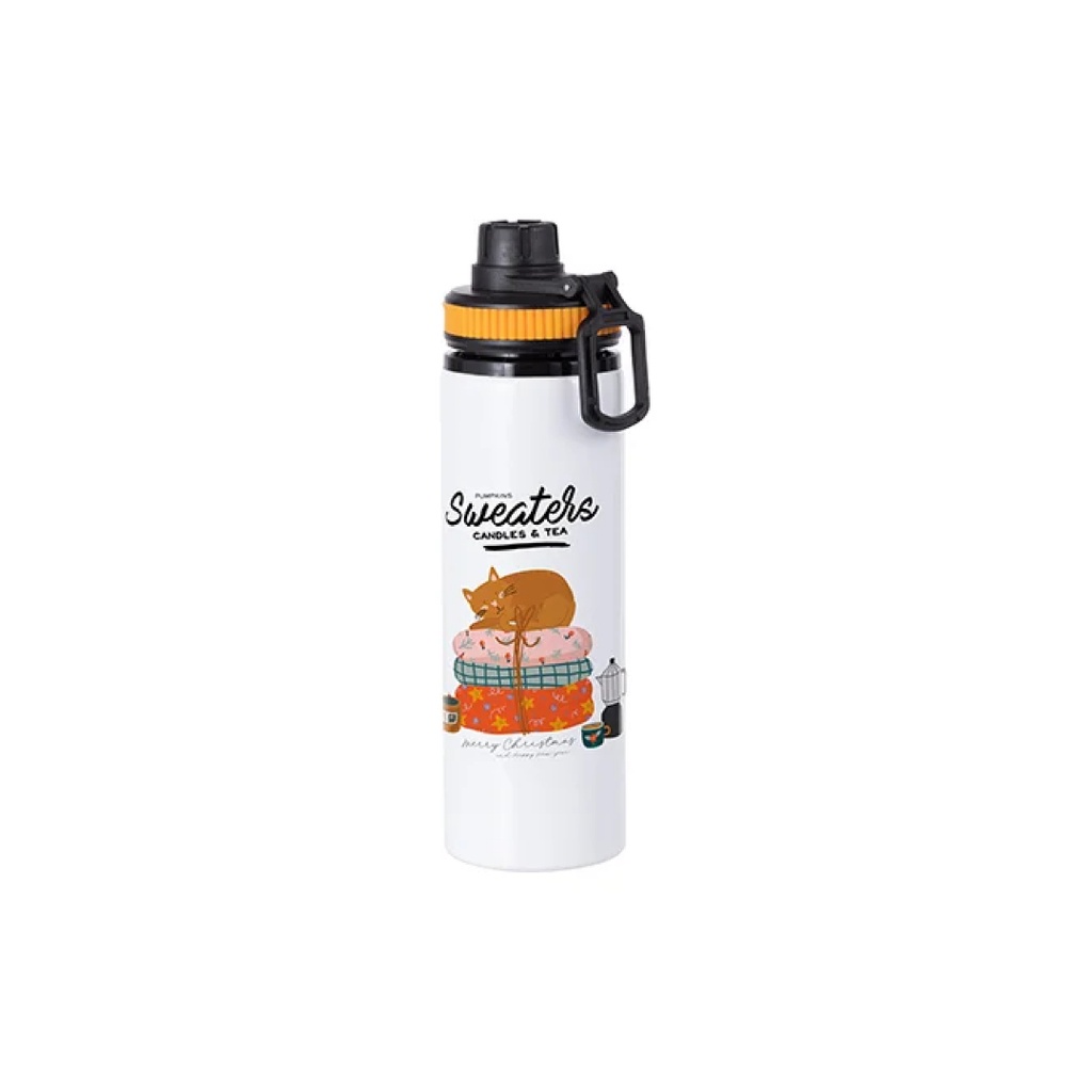 Botella Sublimacion Aluminio Blanca con Tapa Amarilla - 28oz/850mL