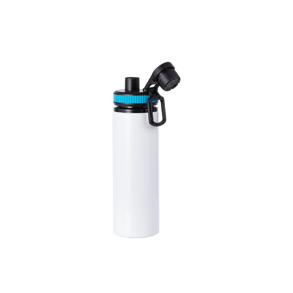 Botella Sublimacion Aluminio Blanca con Tapa Azul - 28oz/850mL