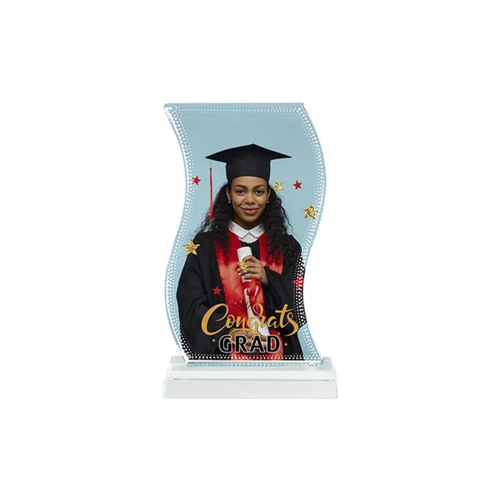 Placa de Reconocimiento Cristal (Forma S) Sublimacion (C-12)