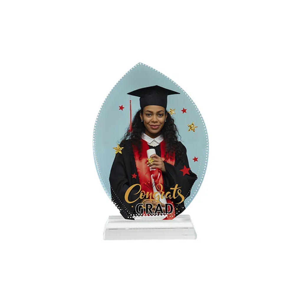 Placa de Reconocimiento Cristal (Forma de Hoja) Sublimacion (C-18)