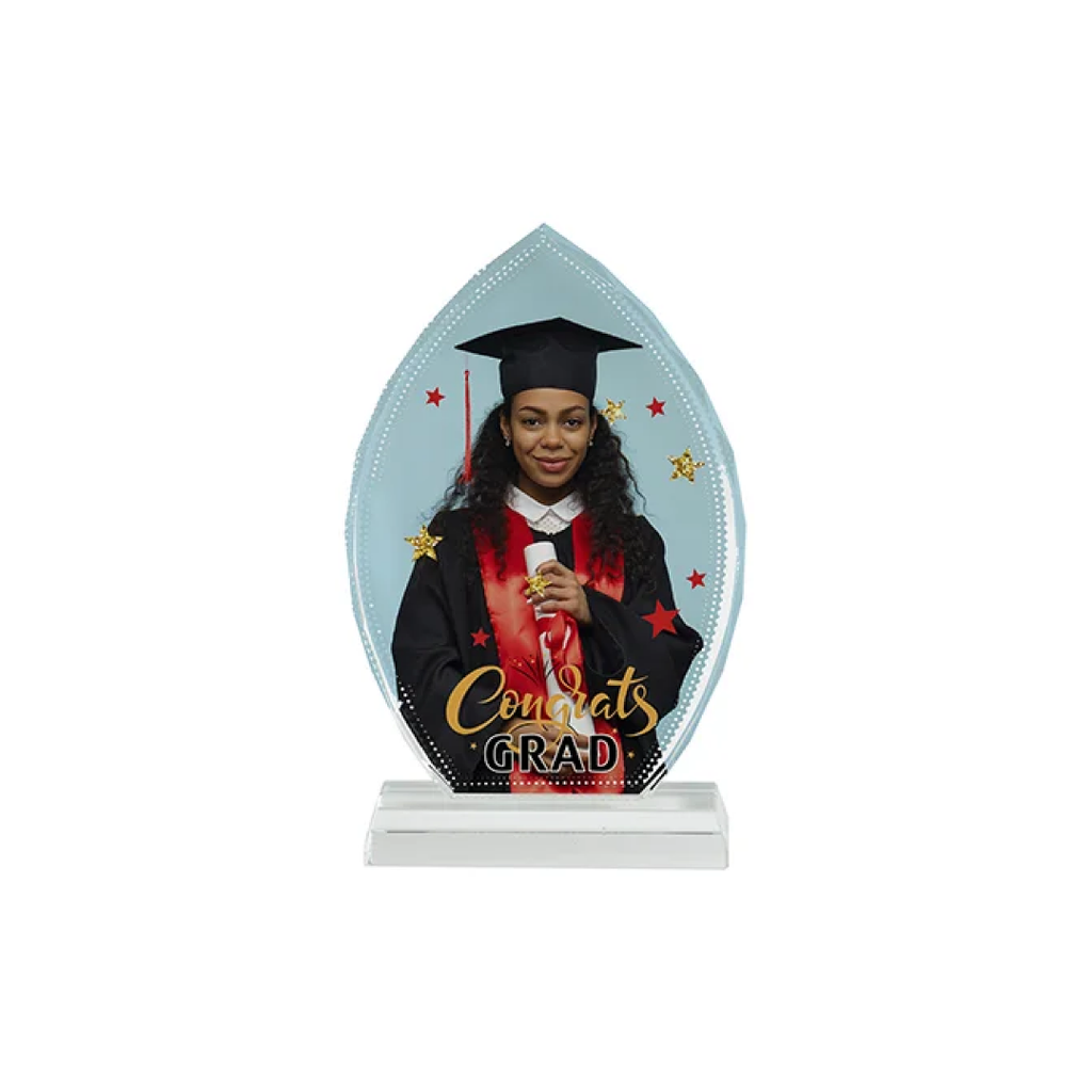 Placa de Reconocimiento Cristal (Hoja de Durazno) Sublimacion (C-14)