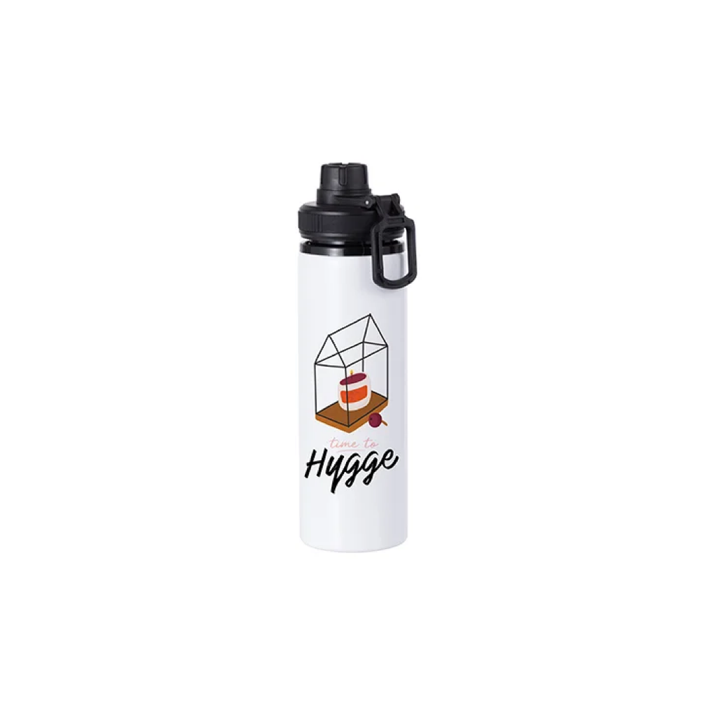 Botella Sublimacion Aluminio Blanca con Tapa Negra - 28oz/850ml