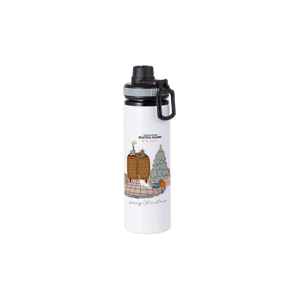 Botella Sublimacion Aluminio Blanca con Tapa Gris - 28oz/850ml