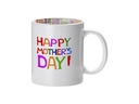 TAZAS BLANCAS 11ONZ INTERIOR FELIZ DIA DE LAS MADRES ( Cja 36)