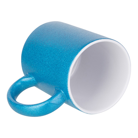 Taza Glitter Blue 11onz 330ml Para Sublimacion