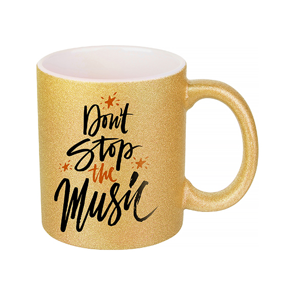 Taza Glitter Gold 11onz 330ml Para Sublimacion