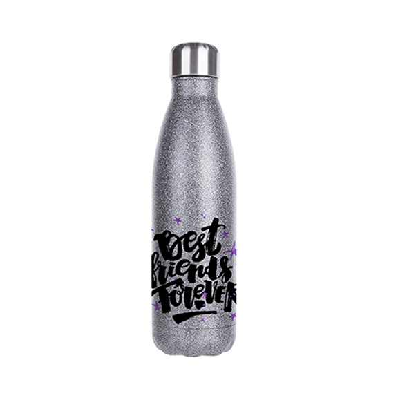 BOTELLA DE AGUA PARA SUBLIMACION GLITTER GRIS 17ONZ 500ML