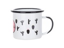 Tazas Esmaltada Blanca Borde Negro 12oz Sublimacion (cja 48)