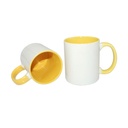 TAZAS BLANCAS INTERIOR Y ASA   AMARILLO 11 ONZ  (C-48)