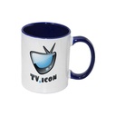 TAZAS BLANCAS INTERIOR Y ASA AZUL 11 ONZ  (CJA 48)