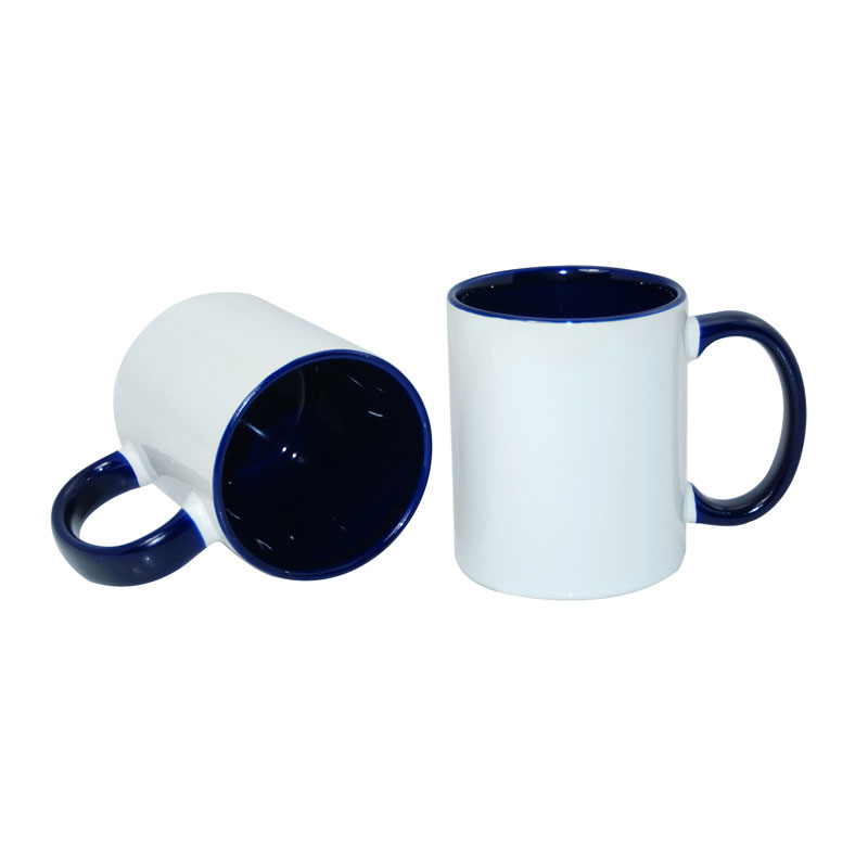 TAZAS BLANCAS INTERIOR Y ASA AZUL 11 ONZ  (CJA 48)