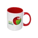 TAZAS BLANCAS INTERIOR Y ASA ROJO 11 ONZ  (C-48)