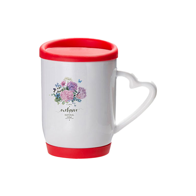 TAZAS 12ONZ/360ML CON TAPA Y BASE DE SILICON RED  SUBLIMACION