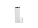 VASO BLANCO DE ACERO INOXIDABLE PARA SUBLIMACION CON SORBETE Y TAPA  20ONZ