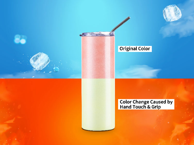 Vaso Cambio de Color al Calor (Amarillo a Naranja) 20oz/600ml Tapa y Sorbete