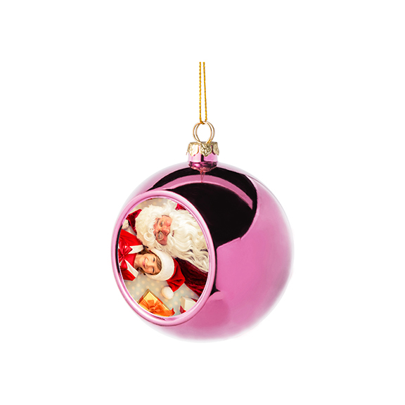 BOLAS NAVIDEñAS PARA SUBLIMACION 8CM ROSADA