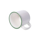 Taza de cerámica Esmaltada  borde verde 10oz / 300ml (c-36)